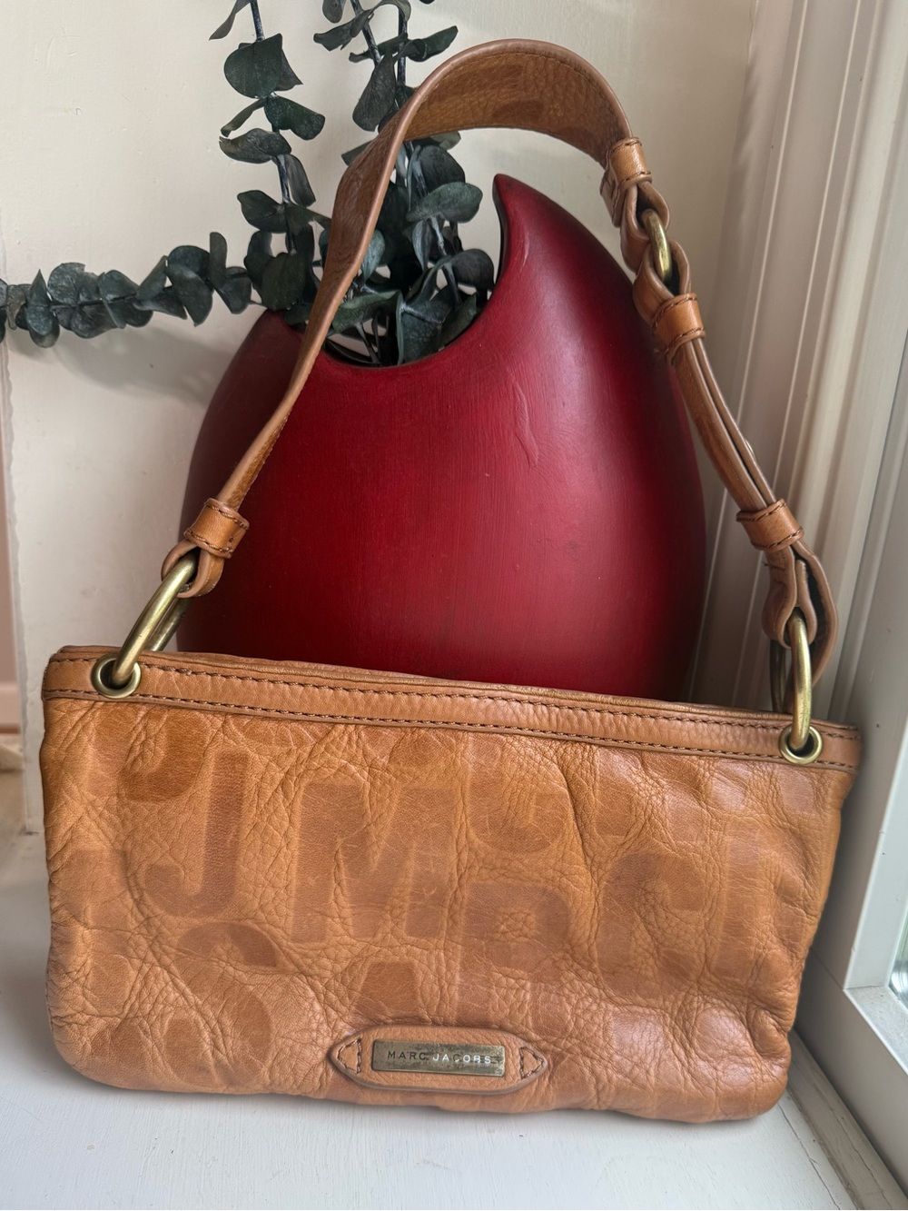 Vintage Marc Jacobs Tan Leather Dual-Pocket Shoulder Bag - Picture 2 of 13